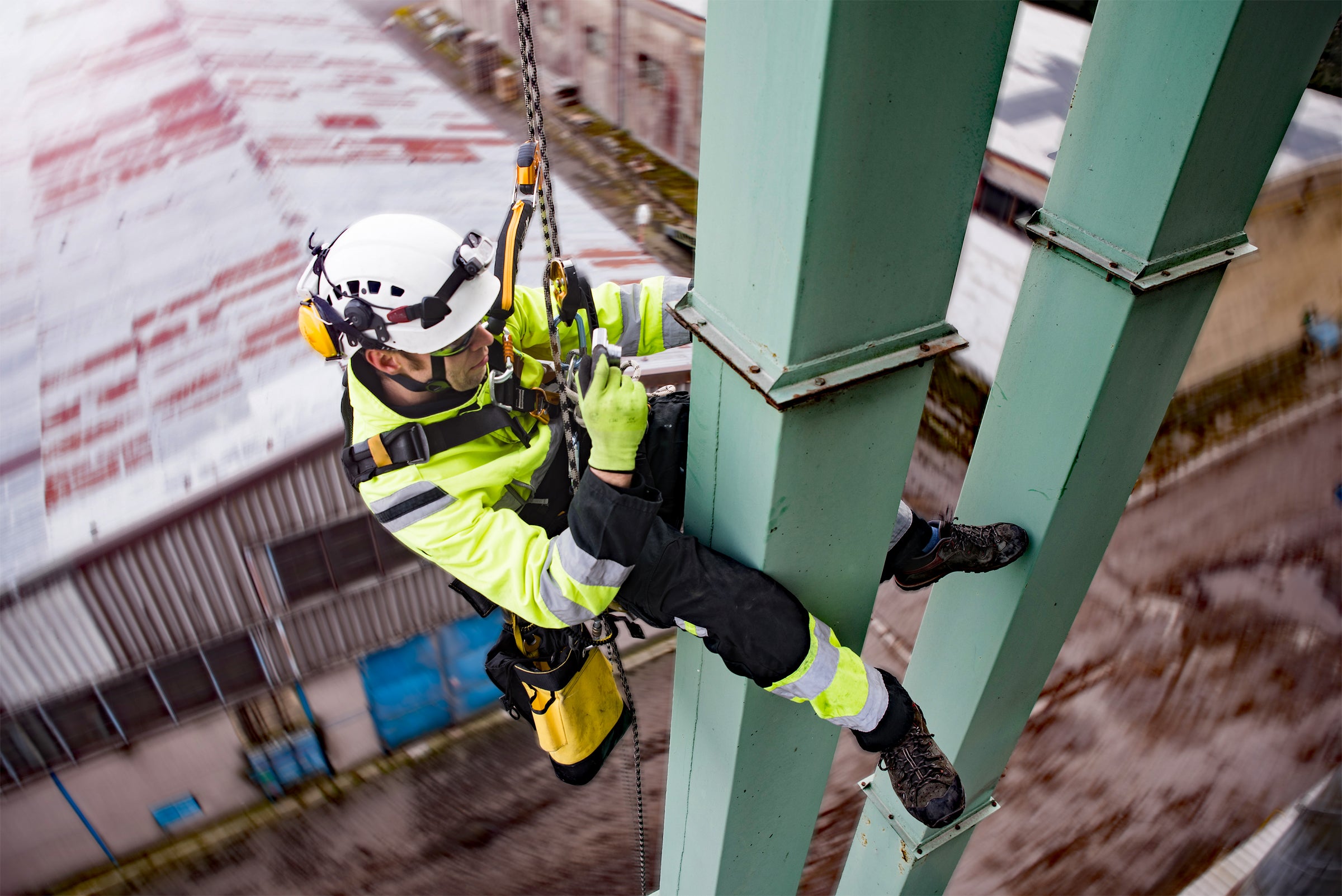 Construction Worker Wearing Safety Wear on the Job Image