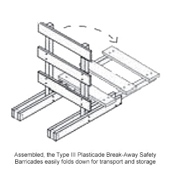 Assembled Break Away Barricade Type III Boards not Included Drawing