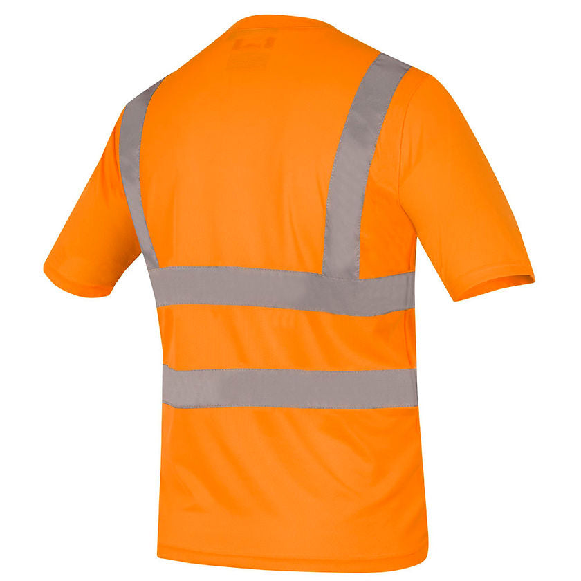 Birdseye Safety T Shirt Short Sleeved Orange Back View Image