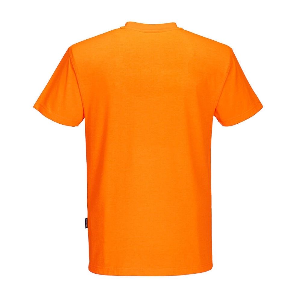 Day-Viz Short Sleeve Cotton Blend T-Shirt - Non Ansi Orange Back View Image
