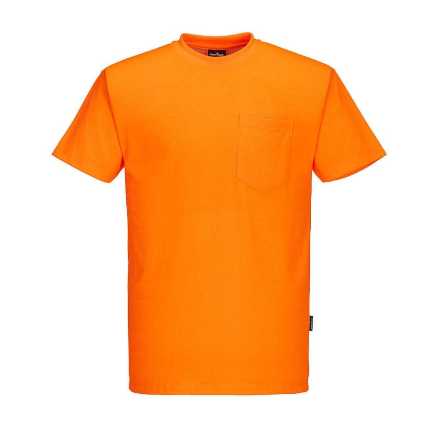 Day-Viz Short Sleeve Cotton Blend T-Shirt - Non Ansi Orange Front View Image