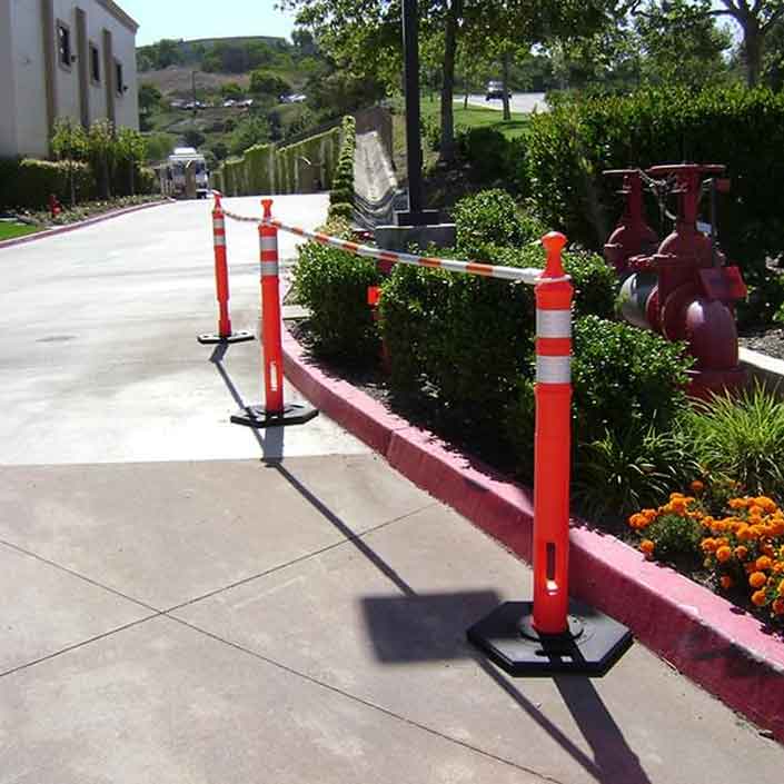 Delineator Bar Barricade In Use Sidewalk Image