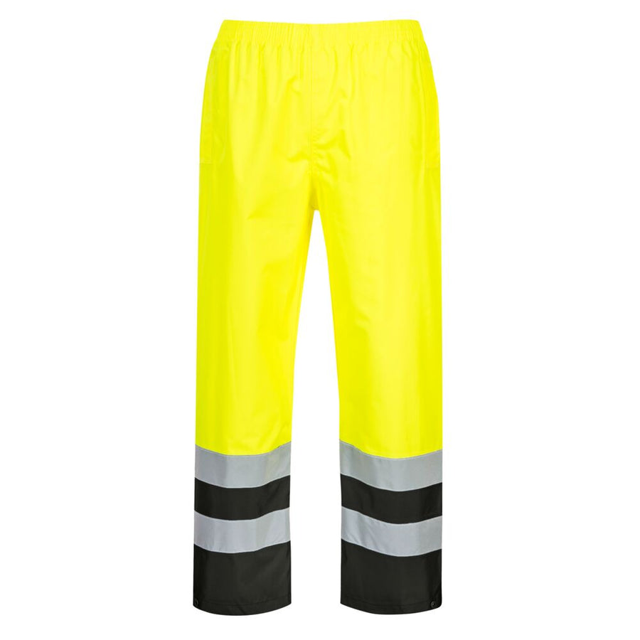 Hi-Vis Contrast Rain Pants Yellow Front View Image