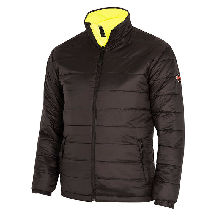 Hi-Vis Reversible Safety Jacket Black Front View Image Main