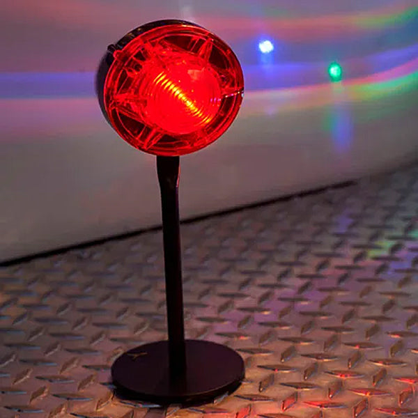 Metal Cone Adapter and Weighted Base with LED Beacon Red Image