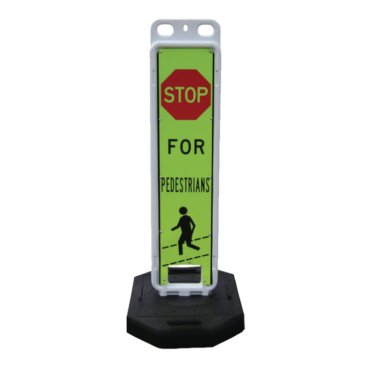 Step-N-Lock Vertical Panel Pedestrian Crosswalk Barricade With Base Image