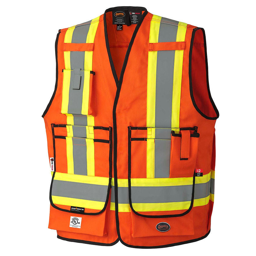 Surveyor Safety Vest Fr Arc Rated Orange Front View Image