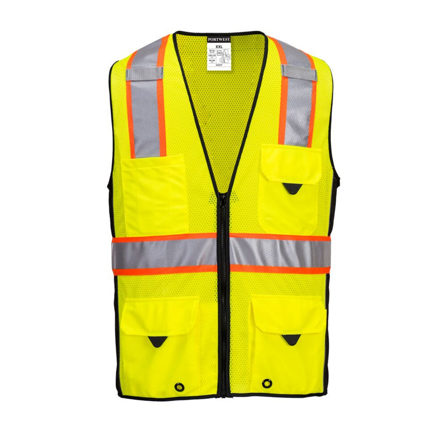 Vest-Port™ Hi-Vis Ultra Cool Surveyor Vest - Class 2 in Hi-Vis Yellow  with Reflective Stripes Front View Image