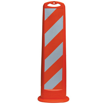 Pedestrian Crosswalk Barricades Striped Orange with Hi Sheeting Detail Image 1