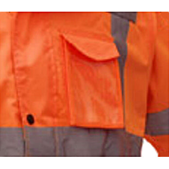 3-in-1 Waterproof Bombers With New Removable Fleece - Class 3 in Orange Pocket Close Up View Image