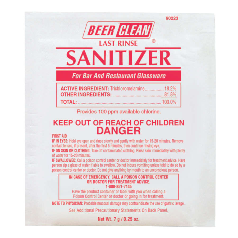 Beer Clean Last Rinse Glass Sanitizer Powder .25 oz. Packet Image