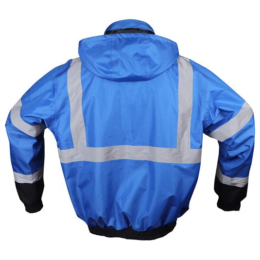 Bomber Jackets Waterproof Quilt-Lined Multi-Color Non-ANSI in Blue Back View Image