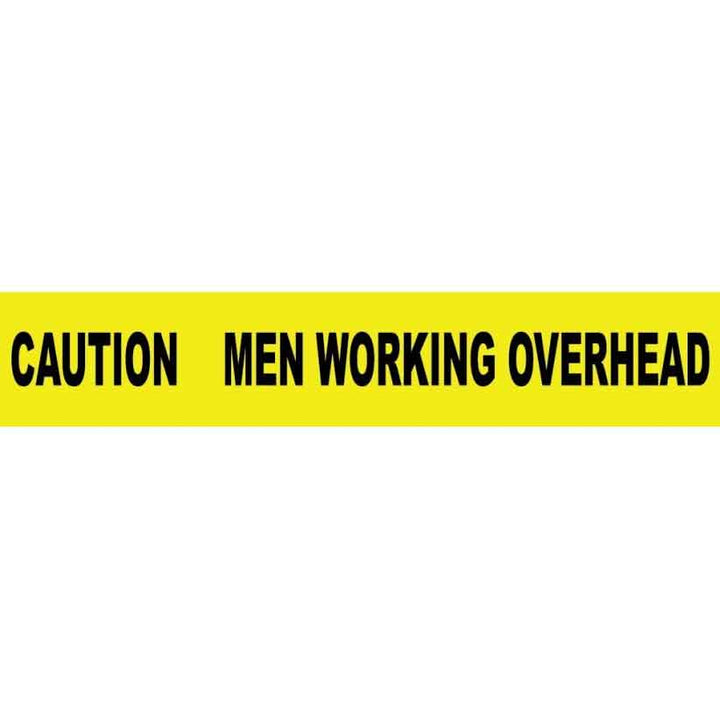 Caution Men Working Overhead Yellow Barricade Tape with Printed Legends Detail Image