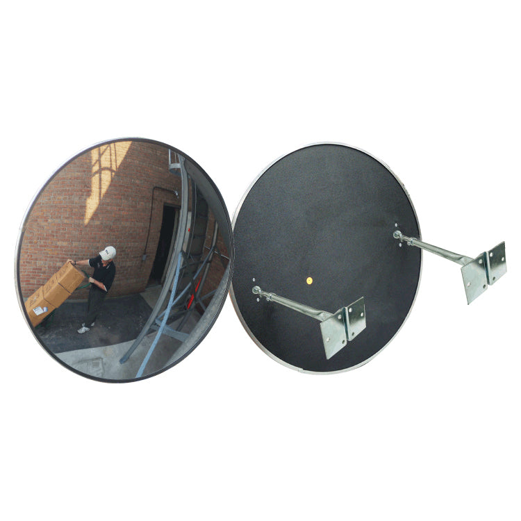 Circular Convex Safety Mirror Outdoor Acrylic Lens- Plastic Back With Double Telescopic Brackets Image