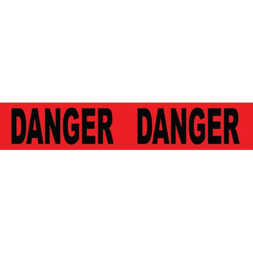 Danger Danger Red Barricade Tape with Printed Legends Detail Image