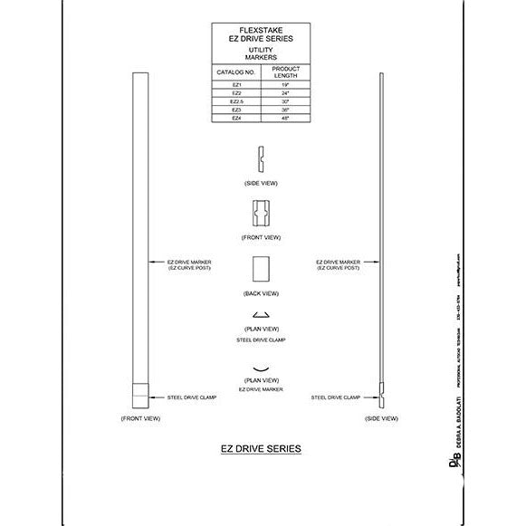 Flexstake EZ Drive Series Soil anchor Highway Delineator Specification Sheet Image