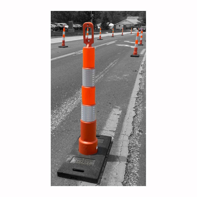 Grab-n-Go Channelizer Cones In Use on Roadway Image