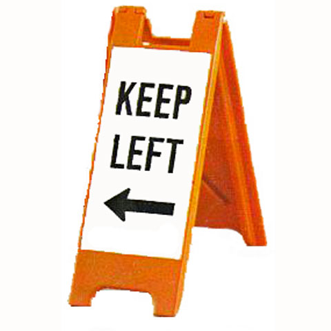 Minicade in Orange with Sign Legend Keep Left Image