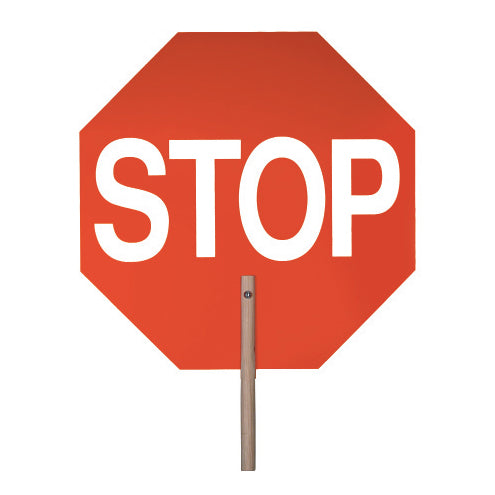 Safety Paddle Sign Stop/Stop with 10 in. Wooden Handle Image