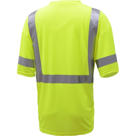 Short Sleeve Safety T-Shirt With Reflective Tape Class 3 Lime Back  View Image