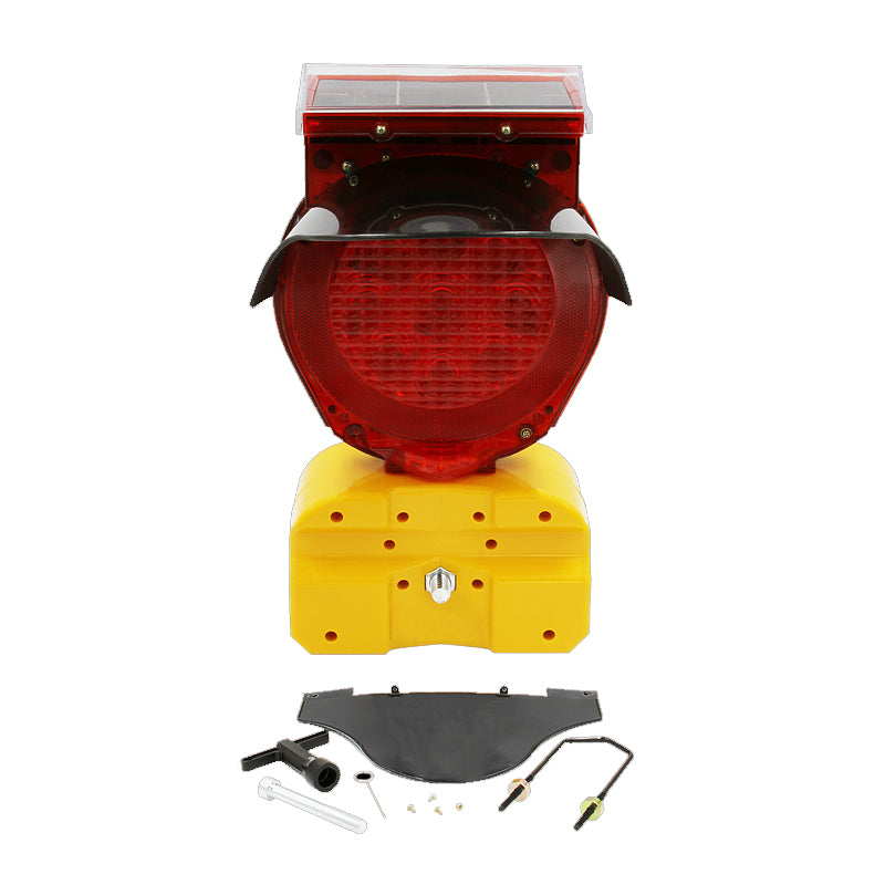Type B Solar Powered High Intensity Barricade Light Red With Hardware Image